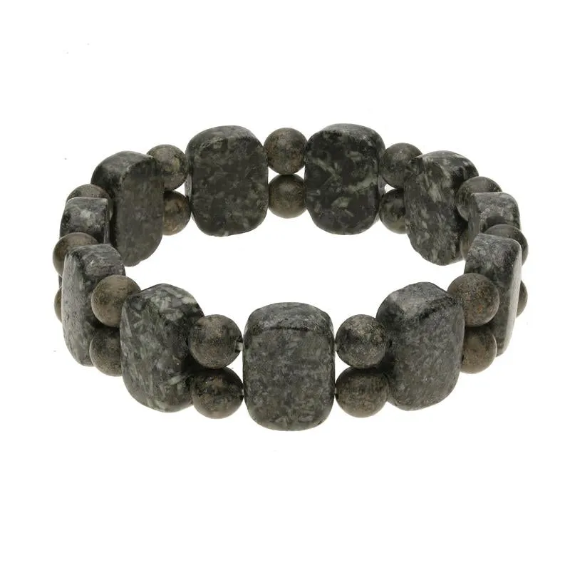 Preseli Bluestone Cushion and Bead Stretch Bracelet D sold by Jura Watches