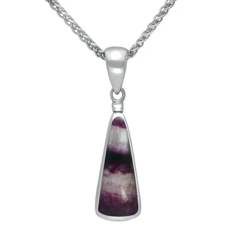 Sterling Silver Blue John Light Triangle Shape Necklace sold by Jura Watches