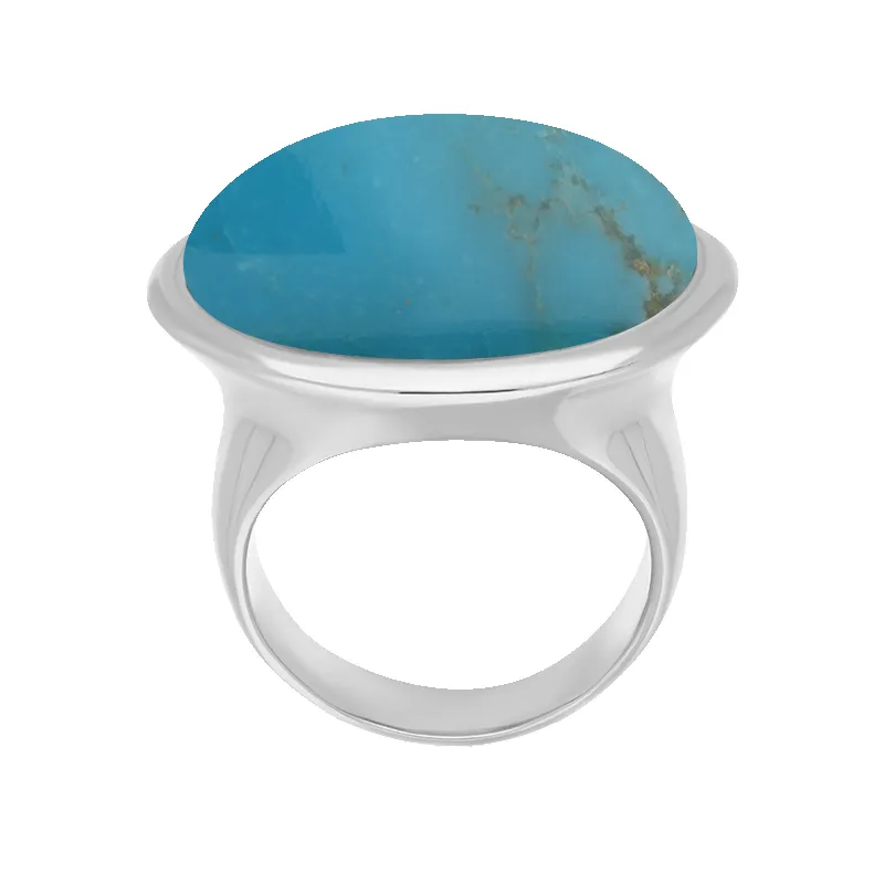 Sterling Silver Turquoise Wide Oval Flow Ring D sold by Jura Watches product image thumbnail 2