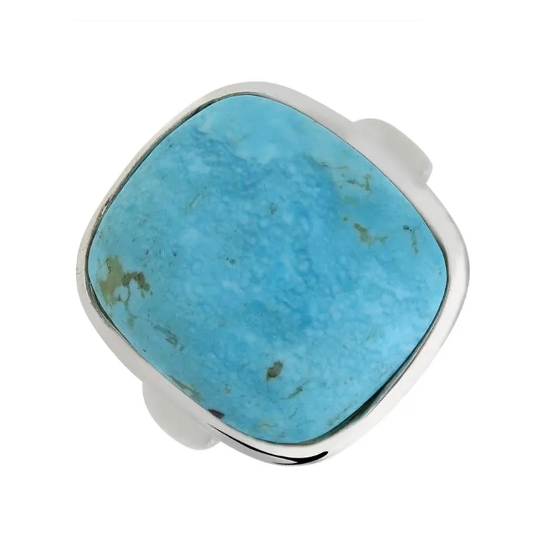 Sterling Silver Turquoise Medium Chunky Cushion Top Ring D sold by Jura Watches product image thumbnail 2