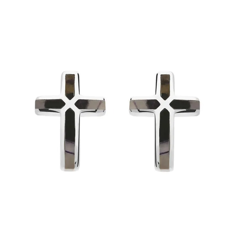 Sterling Silver Blue John Small Cross Stud Earrings sold by Jura Watches