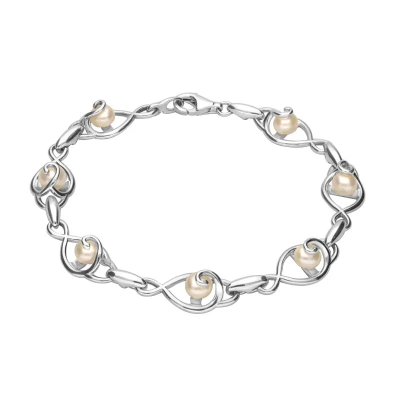 Sterling Silver Pearl 7 Swirl Twist Bracelet sold by Jura Watches