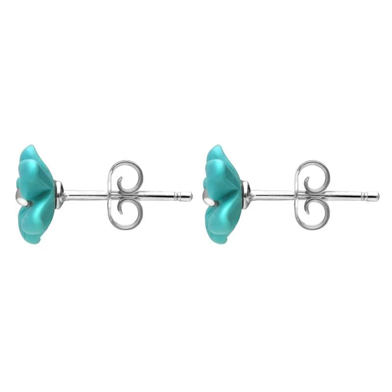 Sterling Silver Turquoise Large Tuberose 10mm Pansy Stud Earrings sold by Jura Watches product image thumbnail 2