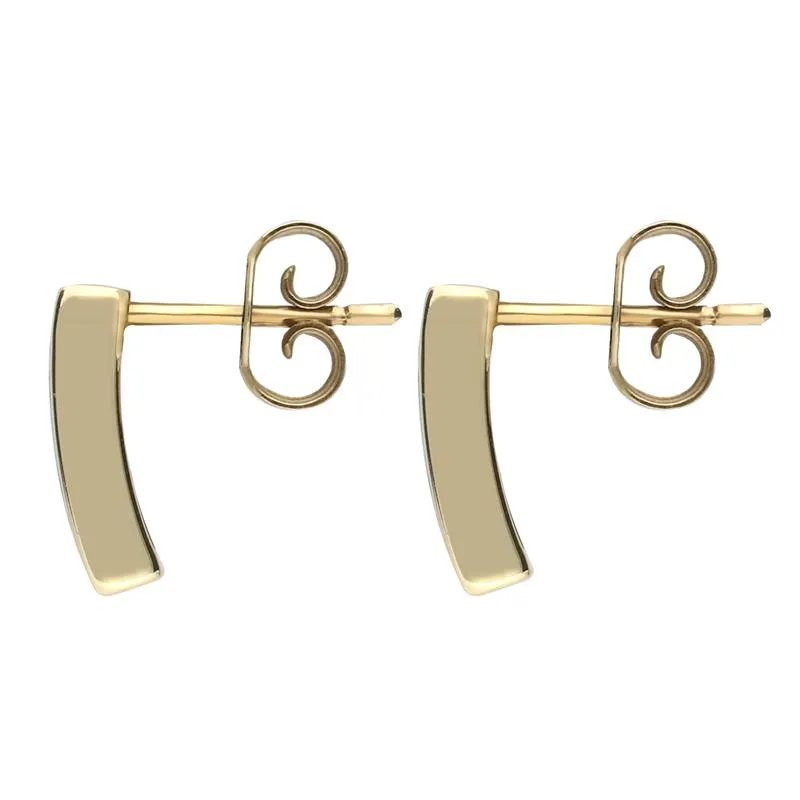 9ct Yellow Gold Whitby Jet Curved Oblong Stud Earrings sold by Jura Watches product image thumbnail 2
