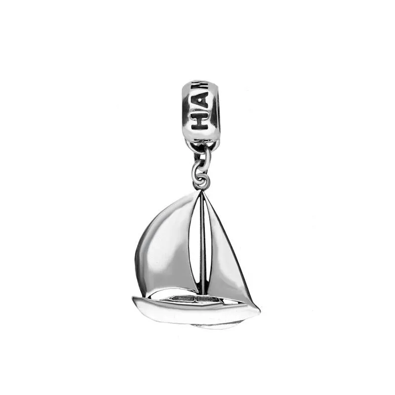 Sterling Silver Regatta Small Sail Boat Tube Charm sold by Jura Watches