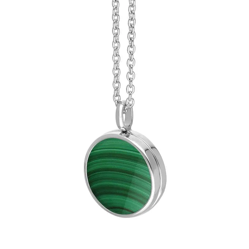 Sterling Silver Malachite Small Round Locket sold by Jura Watches product image thumbnail 2