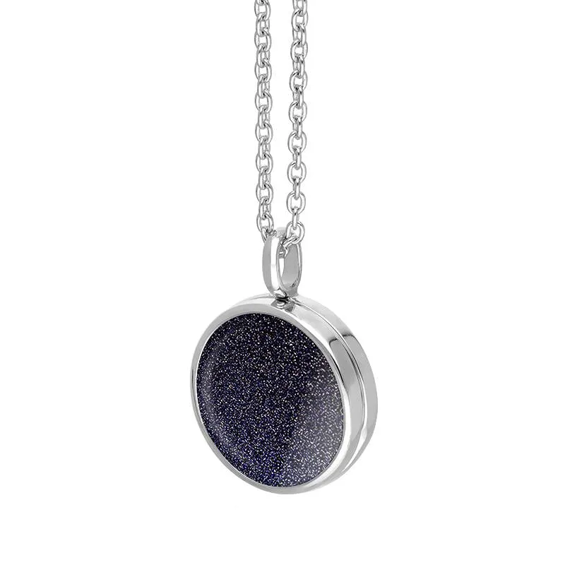 Sterling Silver Blue Goldstone Small Round Locket sold by Jura Watches product image thumbnail 2