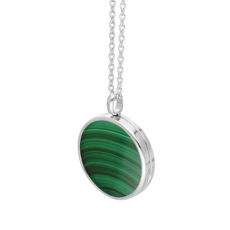 Sterling Silver Malachite Medium Round Locket sold by Jura Watches product image thumbnail 2