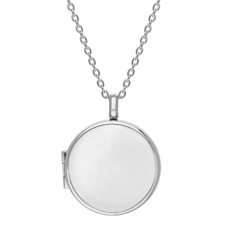 Sterling Silver Bauxite Medium Round Locket sold by Jura Watches