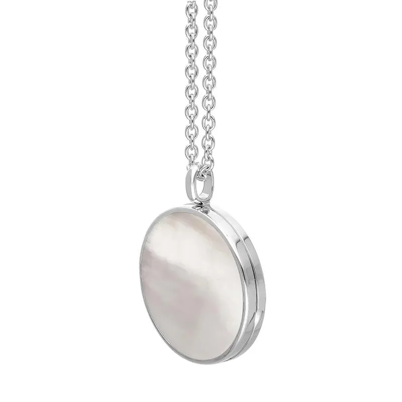 Sterling Silver White Mother of Pearl Large Round Locket sold by Jura Watches product image thumbnail 2
