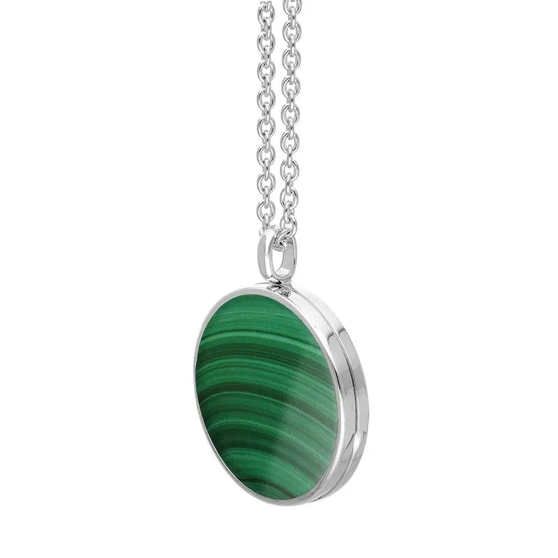 Sterling Silver Malachite Large Round Locket sold by Jura Watches product image thumbnail 2