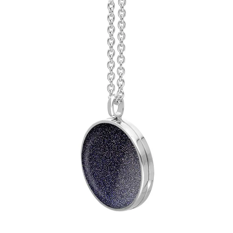 Sterling Silver Blue Goldstone Large Round Locket sold by Jura Watches product image thumbnail 2