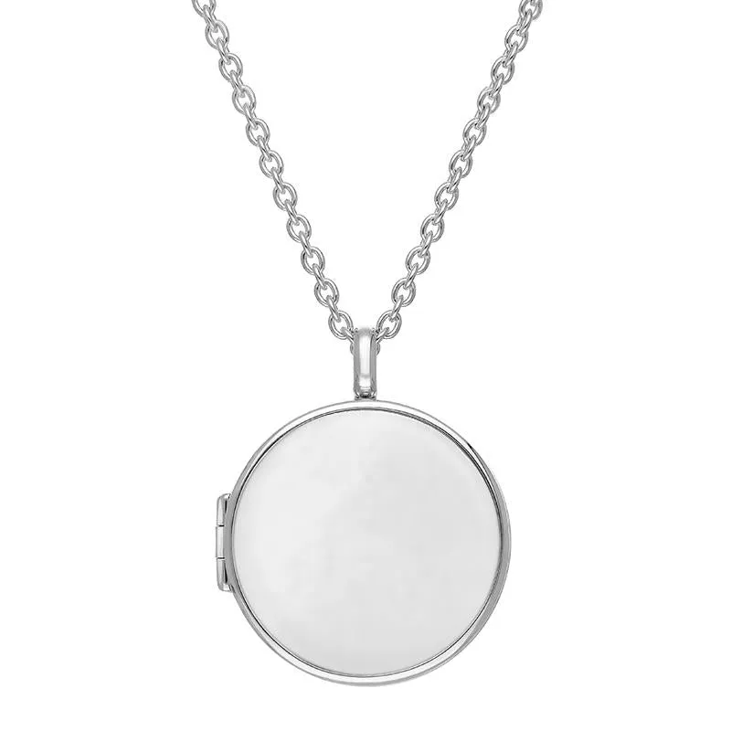 Sterling Silver Bauxite Large Round Locket sold by Jura Watches