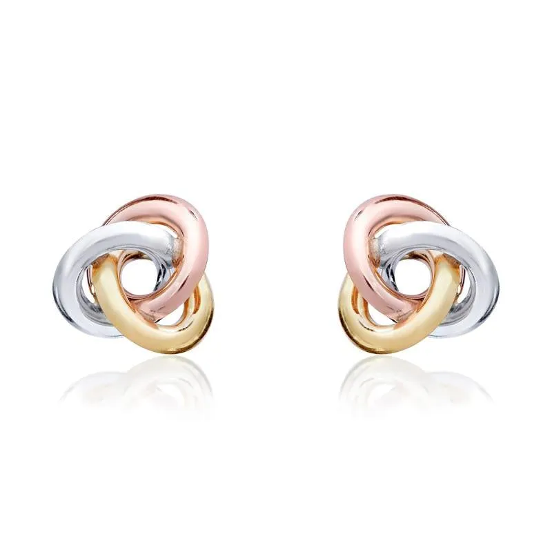 9ct Yellow Rose and White Gold 11.5mm Looped Knot Stud Earrings sold by Jura Watches