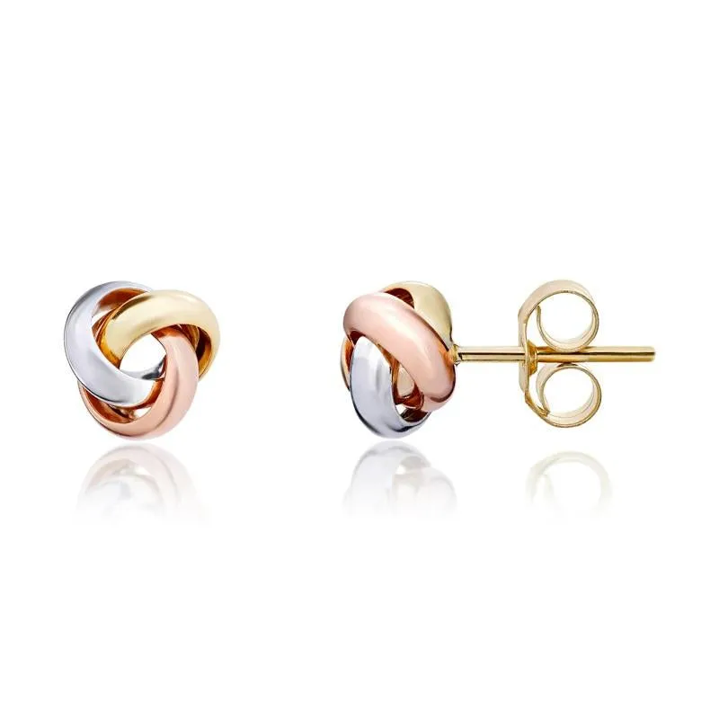 9ct Yellow Rose and White Gold 6mm Looped Knot Stud Earrings sold by Jura Watches product image thumbnail 2