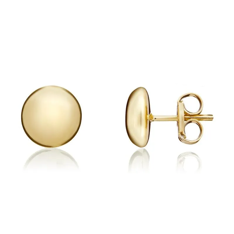 9ct Yellow Gold 7mm Button Stud Earrings sold by Jura Watches product image thumbnail 2