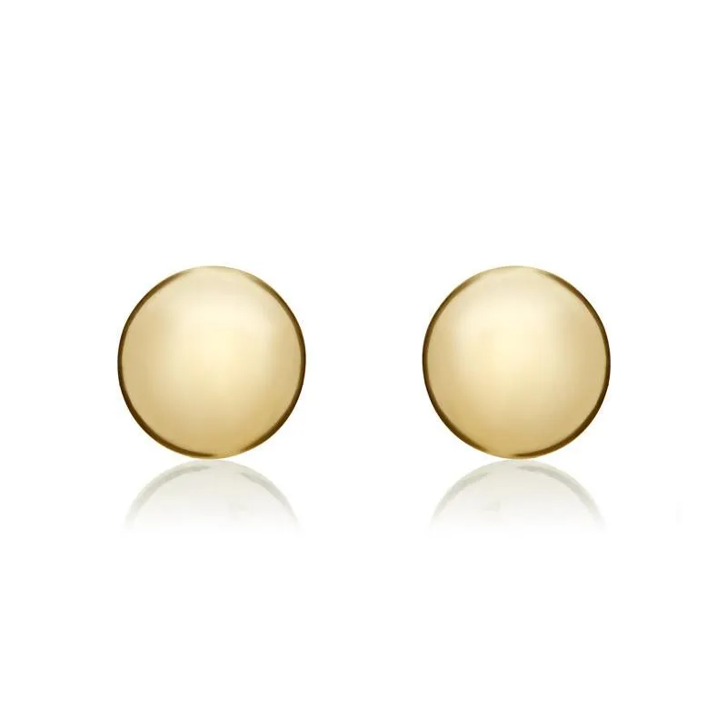 9ct Yellow Gold 7mm Button Stud Earrings sold by Jura Watches