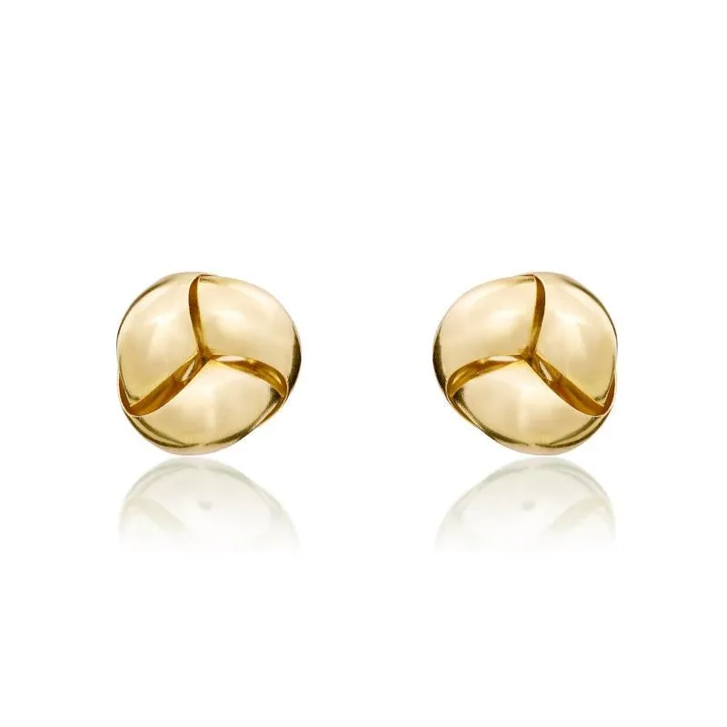 9ct Yellow Gold 7.5mm Looped Knot Stud Earrings sold by Jura Watches