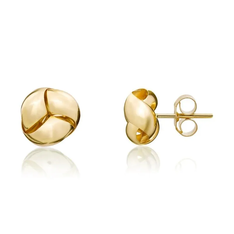 9ct Yellow Gold 7.5mm Looped Knot Stud Earrings sold by Jura Watches product image thumbnail 2