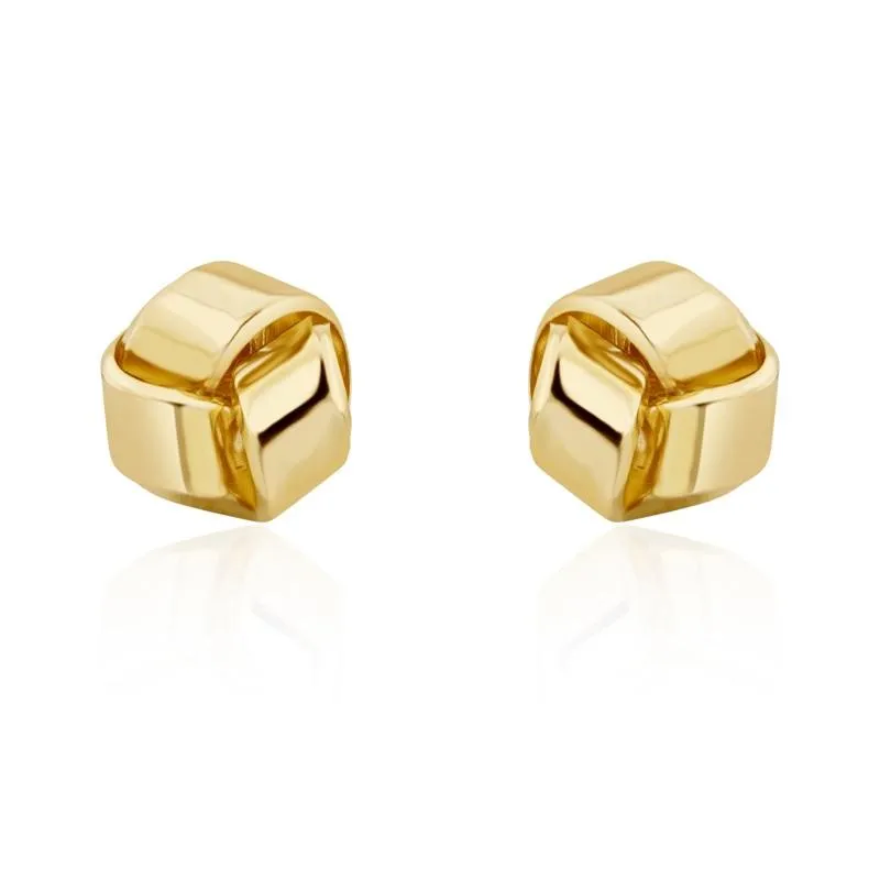 9ct Yellow Gold 9.5mm Looped Knot Stud Earrings sold by Jura Watches