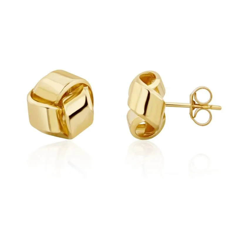 9ct Yellow Gold 9.5mm Looped Knot Stud Earrings sold by Jura Watches product image thumbnail 2