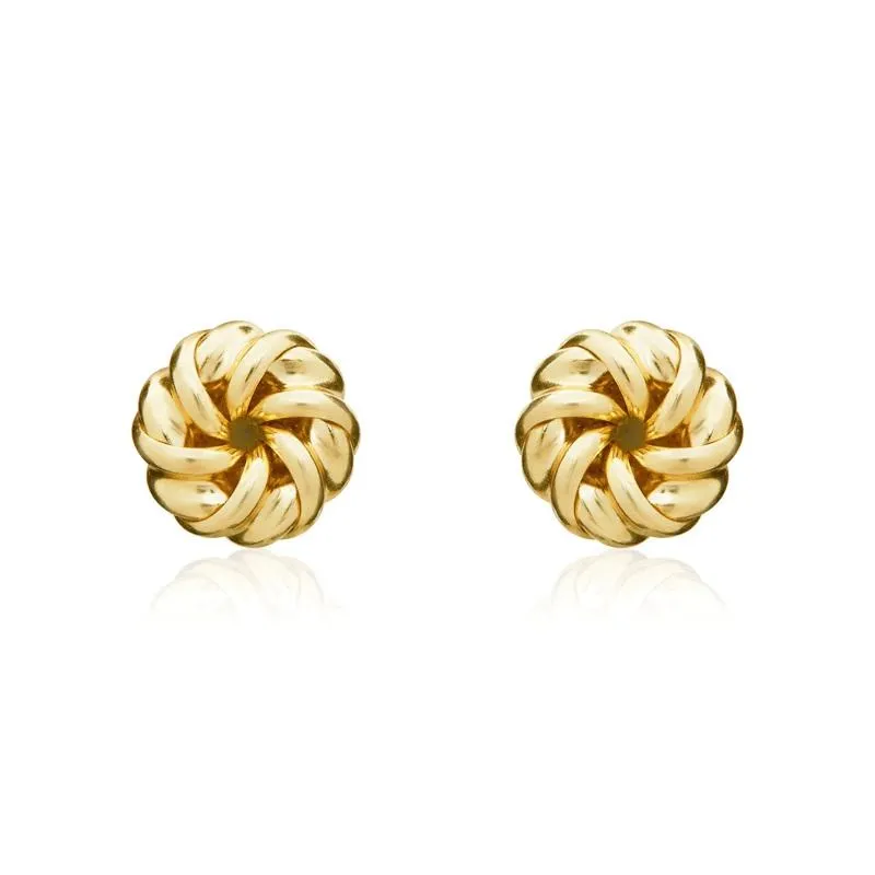 9ct Yellow Gold 6mm Looped Knot Stud Earrings sold by Jura Watches