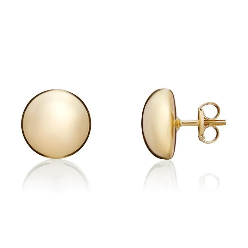 9ct Yellow Gold 8mm Button Stud Earrings sold by Jura Watches product image thumbnail 2