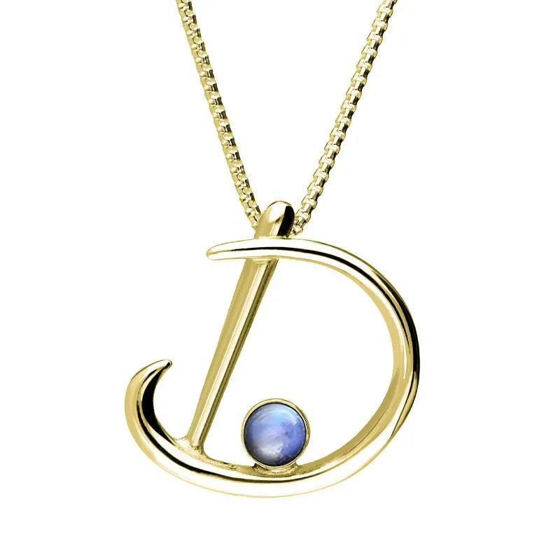 9ct Yellow Gold Moonstone Love Letters Initial D Necklace sold by Jura Watches