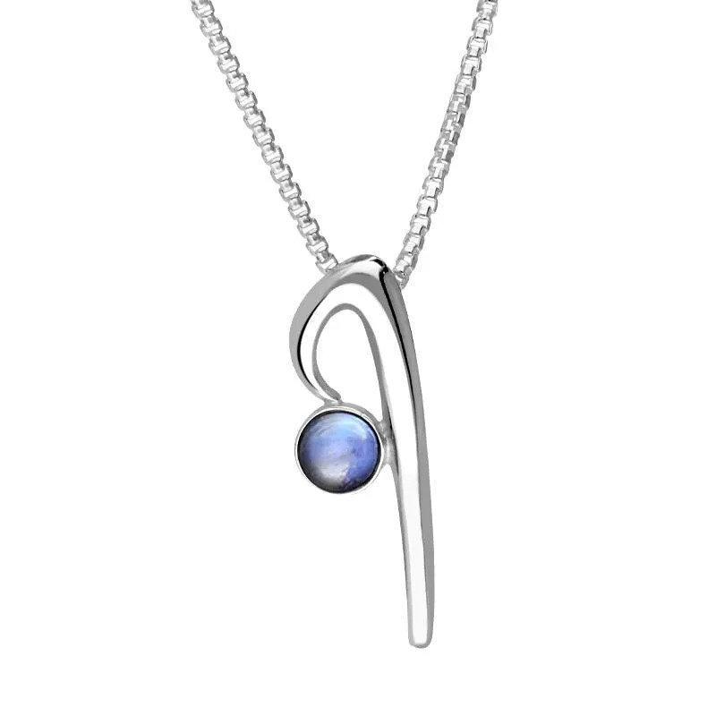 Sterling Silver Moonstone Love Letters Initial I Necklace sold by Jura Watches