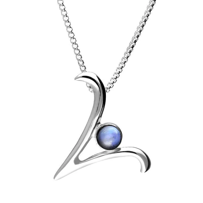Sterling Silver Moonstone Love Letters Initial V Necklace sold by Jura Watches