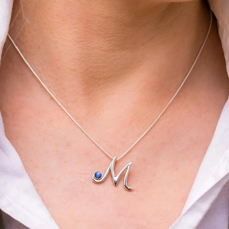 Sterling Silver Moonstone Love Letters Initial V Necklace sold by Jura Watches product image thumbnail 2