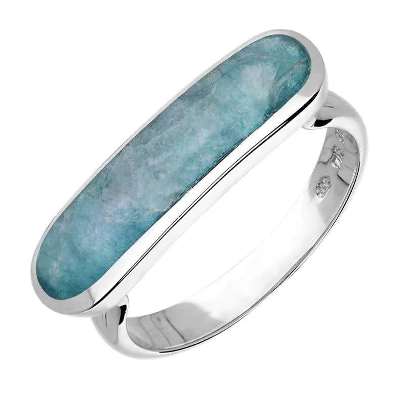 Sterling Silver Aquamarine Lineaire Petite Oval Ring sold by Jura Watches