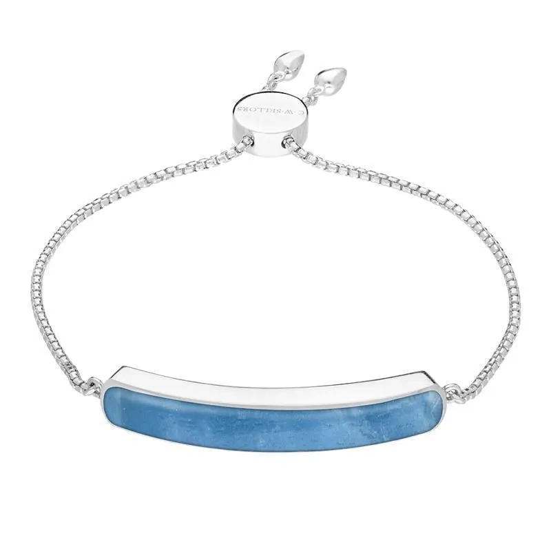 Sterling Silver Aquamarine Lineaire Long Bracelet sold by Jura Watches
