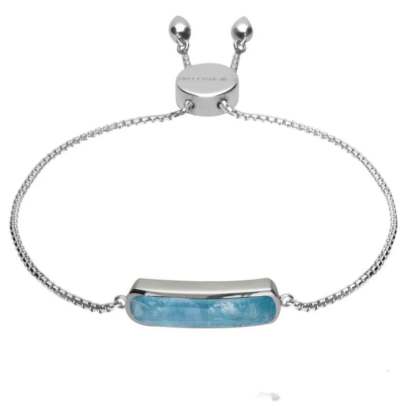 Sterling Silver Aquamarine Lineaire Petite Bracelet sold by Jura Watches