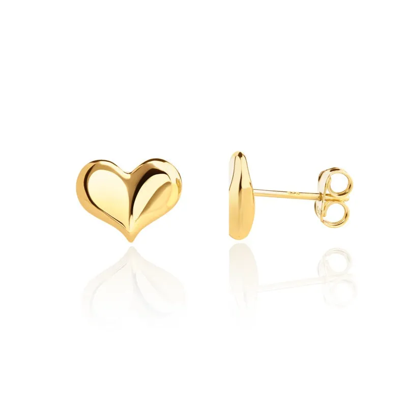 9ct Yellow Gold 10mm Curved Heart Stud Earrings sold by Jura Watches product image thumbnail 2