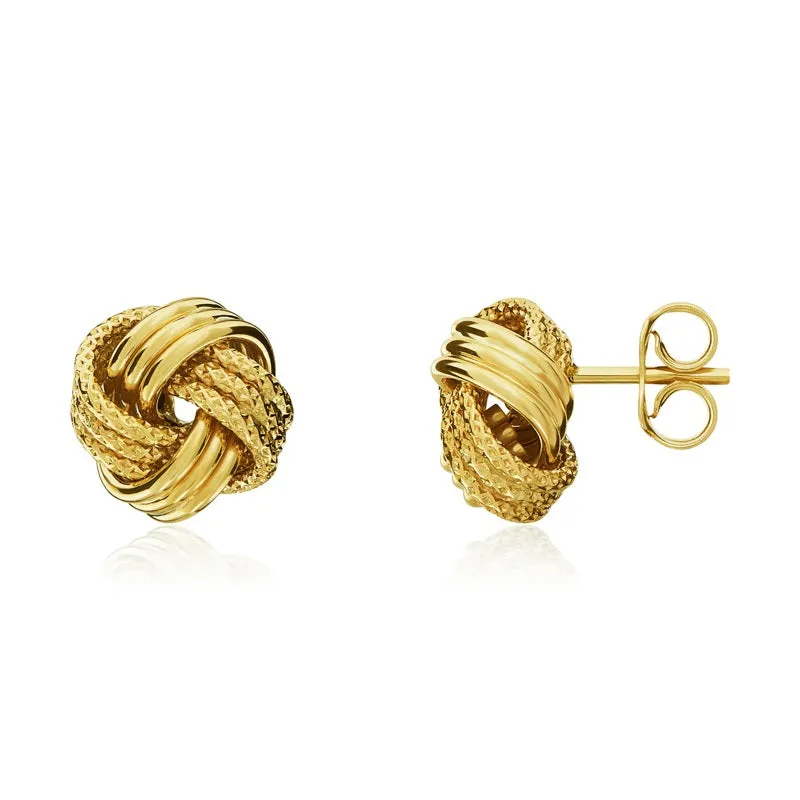 9ct Yellow Gold 9mm Looped Knot Stud Earrings sold by Jura Watches product image thumbnail 2