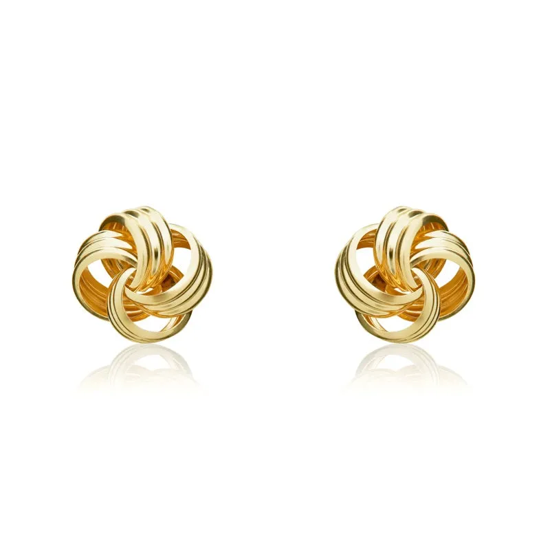 9ct Yellow Gold 9mm Looped Knot Stud Earrings sold by Jura Watches