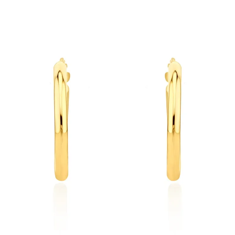 9ct Yellow Gold 14mm Hoop Earrings sold by Jura Watches
