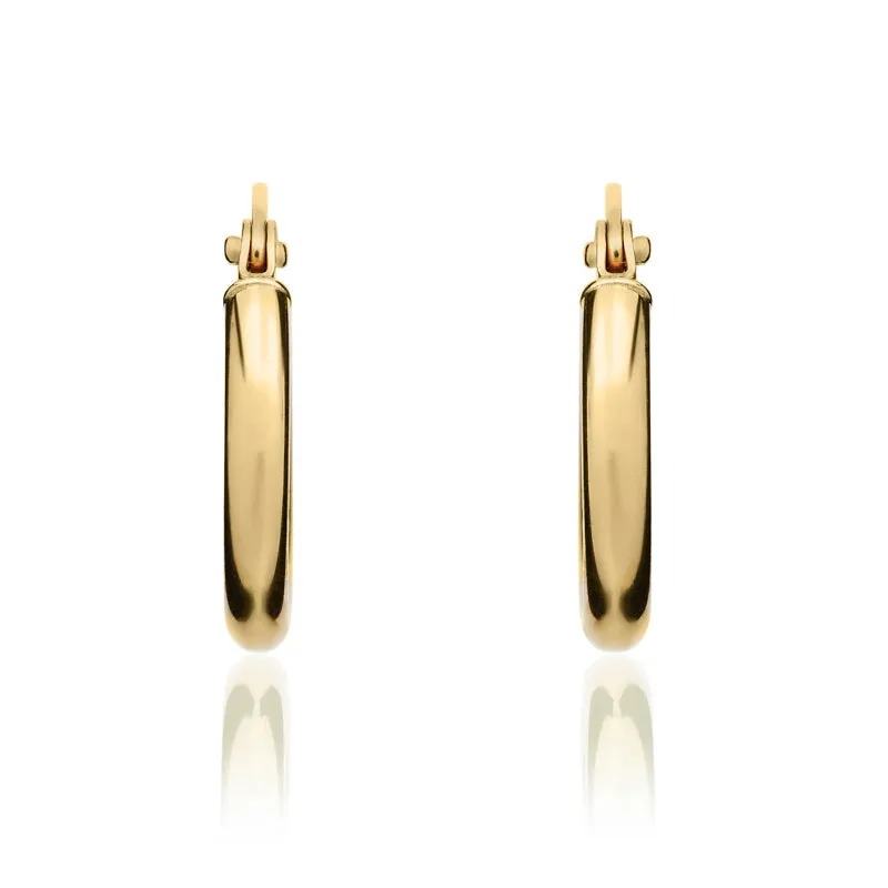 9ct Yellow Gold 13.5mm Hoop Earrings sold by Jura Watches