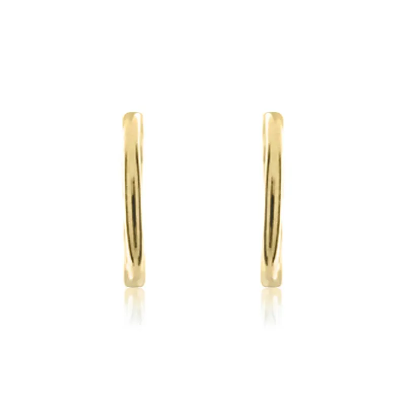 9ct Yellow Gold 13mm Sleeper Hoop Earrings sold by Jura Watches