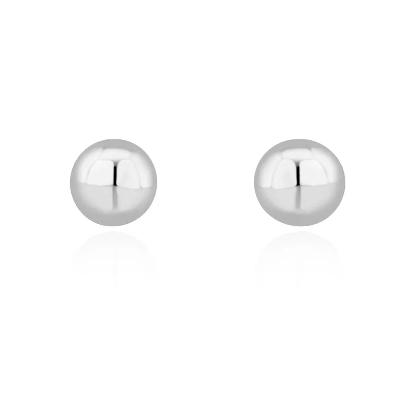 9ct White Gold 6mm Ball Stud Earrings sold by Jura Watches