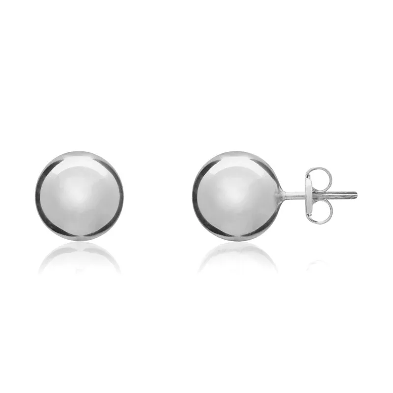 9ct White Gold 9mm Ball Stud Earrings sold by Jura Watches product image thumbnail 2