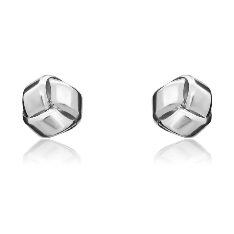 9ct White Gold 8mm Looped Knot Stud Earrings sold by Jura Watches