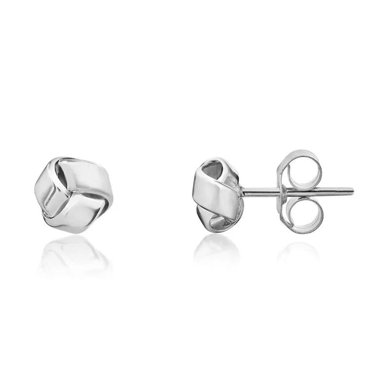 9ct White Gold 5mm Looped Knot Stud Earrings sold by Jura Watches product image thumbnail 2