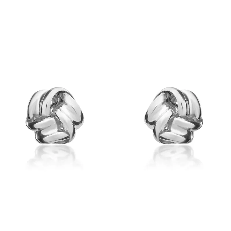 9ct White Gold 4.5mm Looped Knot Stud Earrings sold by Jura Watches
