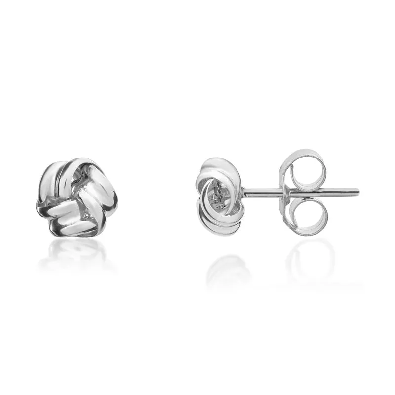 9ct White Gold 4.5mm Looped Knot Stud Earrings sold by Jura Watches product image thumbnail 2
