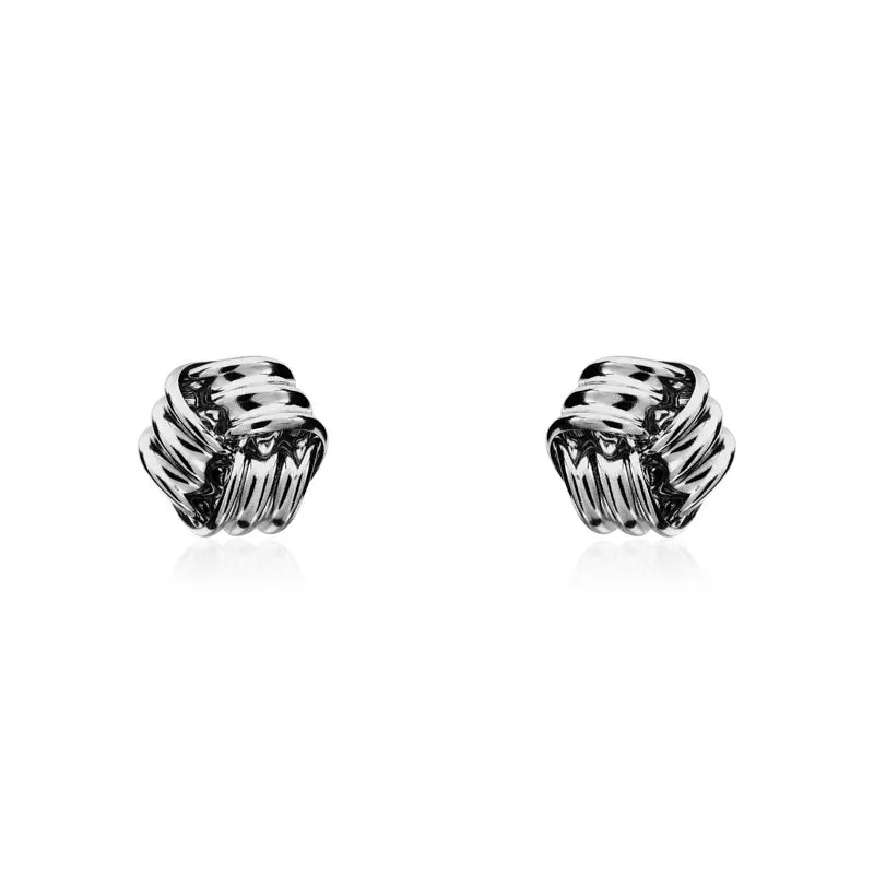 9ct White Gold 5mm Looped Knot Stud Earrings sold by Jura Watches
