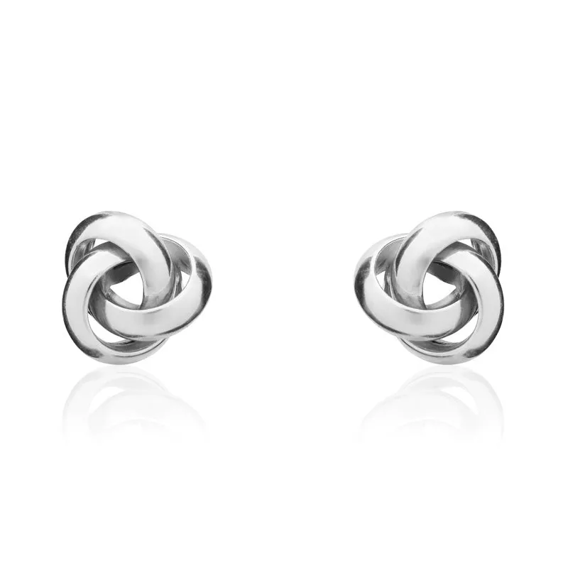 9ct White Gold 7mm Looped Knot Stud Earrings sold by Jura Watches