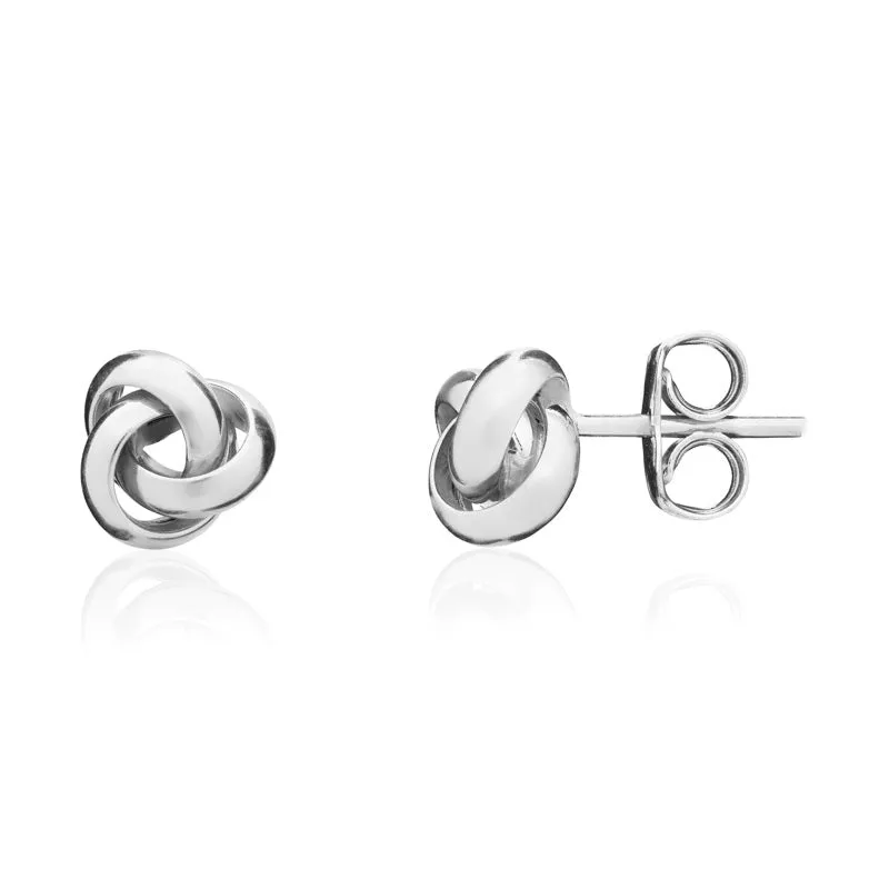 9ct White Gold 7mm Looped Knot Stud Earrings sold by Jura Watches product image thumbnail 2