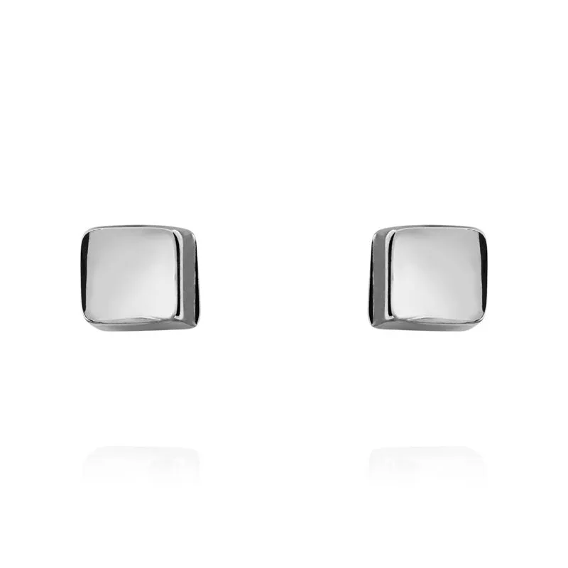 9ct White Gold 3mm Cube Stud Earrings sold by Jura Watches